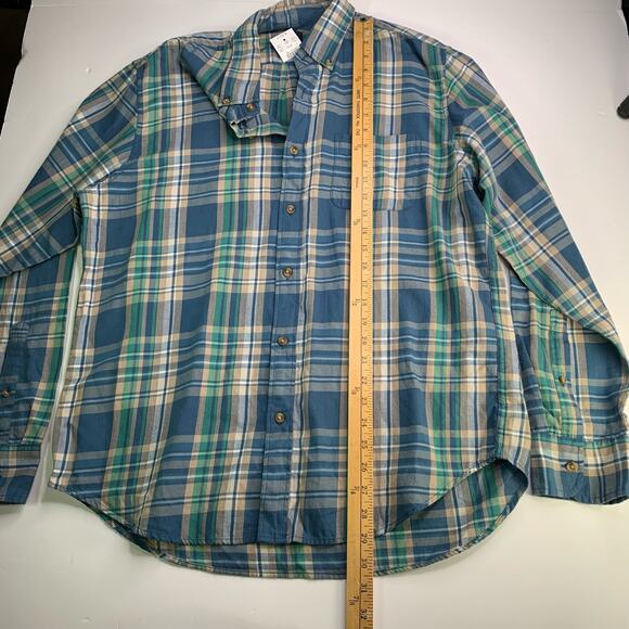 J. Crew Plaid Button-Down Shirt (Blue/Green/White) Men’s Size Large NWT Workwear - Picture 13 of 16